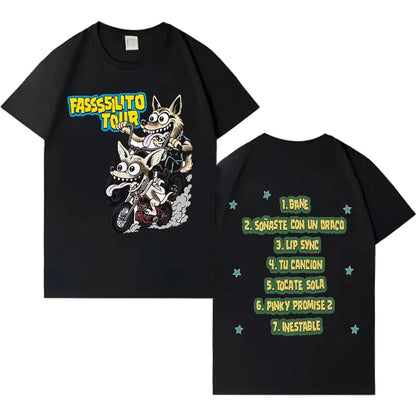 Rapper Lucho Rk La Pantera Ta Facil Tour Harajuku Print T-shirt 2026 Men Women Hip-hop Cozy Casual Cotton Tshirts Fans Gift