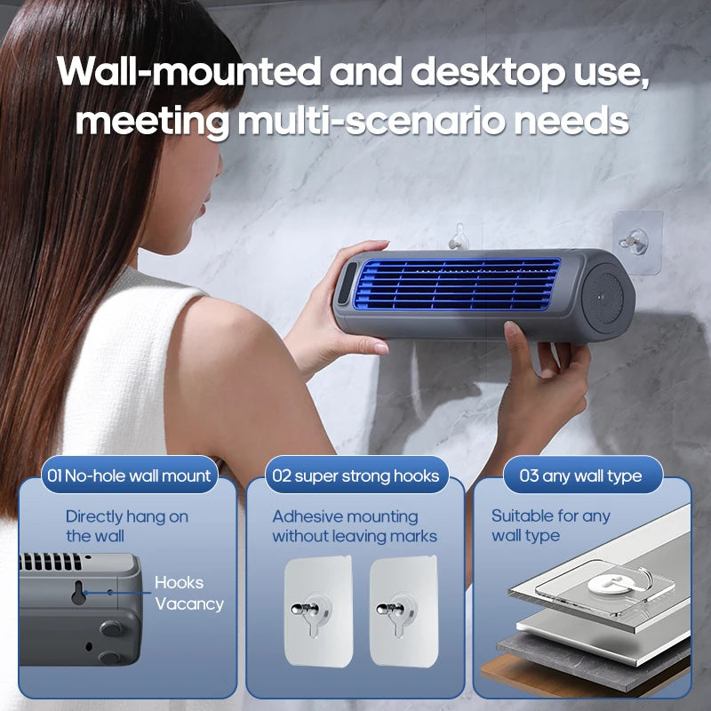 Newest Wall Mounted Air Conditioning Fan Silent Household Rechargeable Tower Fan Vertical Desktop Air Cooler  for Bedroom Living