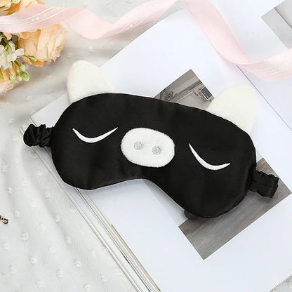 Cute Pink Cartoon Piggy Sleeping Mask Travel Relax Eye Cover For Sleep Shading Eye Eye Patch Beauty Health Eye Pads