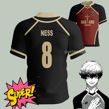 2026 Anime Blue Lock BASTARD 10 KAISER Jersey Mens Sports Tee Fashion Harajuku Manga Short Sleeve Loose Football Jersey Y2k Tops