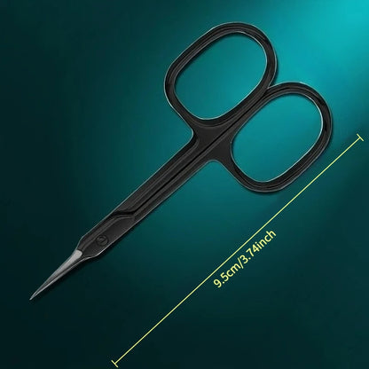 Curved Scissors  Multi-Purpose Stainless Steel Non-Slip Grip Scent-Free Shar Beauty Tool for Eyebrows Nails and Makeup Care