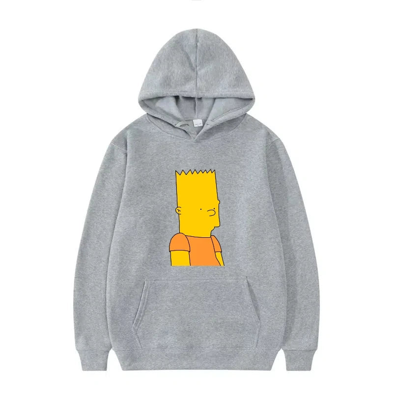 Disney The Simpsons Funny Pattern Casual Hooded Tops Men Woman Loose Comfortable Winter Black Sports Pullovers Fashion Clothing
