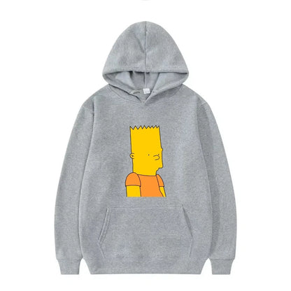 Disney The Simpsons Funny Pattern Casual Hooded Tops Men Woman Loose Comfortable Winter Black Sports Pullovers Fashion Clothing