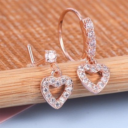 2Pcs Butterfly Pendant Dangle Nose Studs Ring Stainless Steel Zircon Indian Nose Piercing Rings Earrings Valentine Jewelry Gift