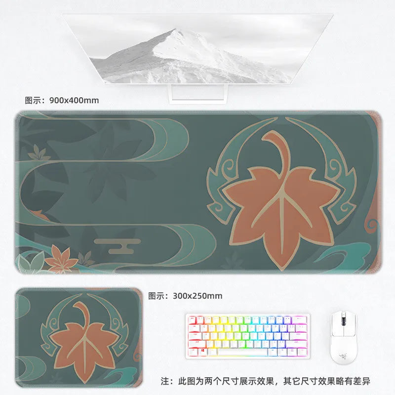 Genshin Impact Postcard Mouse Pad Large Custom Computer Keyboard Game Pads Home Office Desktop Mat
