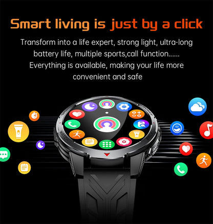 2026 New Smart Watch Men with Flashlight Sports 3ATM Waterproof 1100 mAh Large battery BT Call  Man for Android iOS Smartwatch