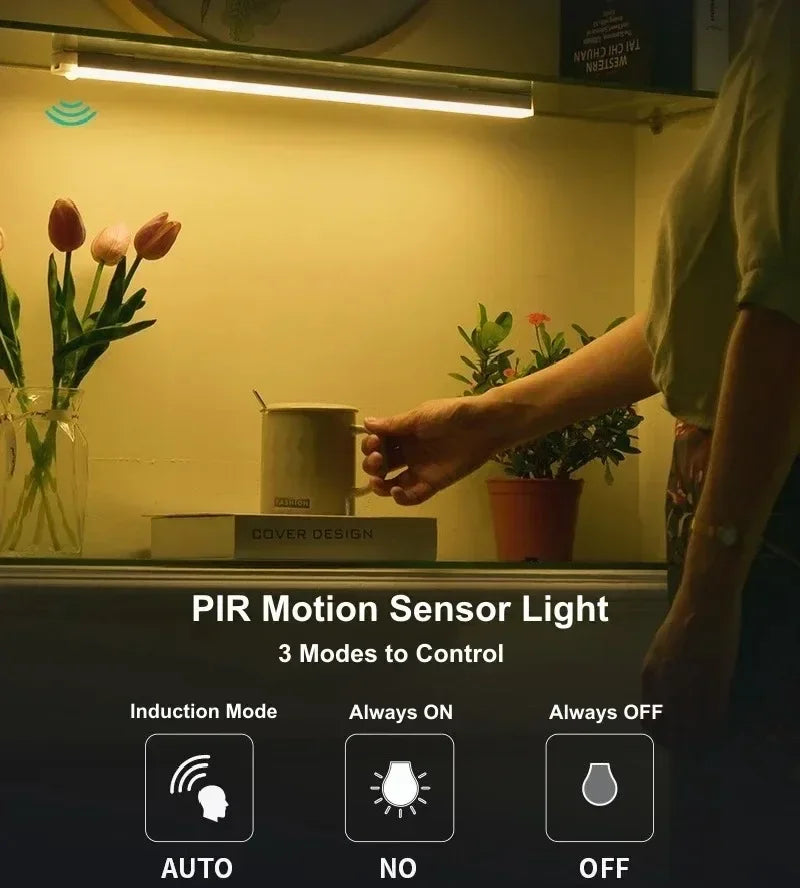 Kitchen Usb Rechargeable Led Lamp LED Night Light With Motion Sensor Cupboard for Cabinets Home and Decoration Lights Wardrobe