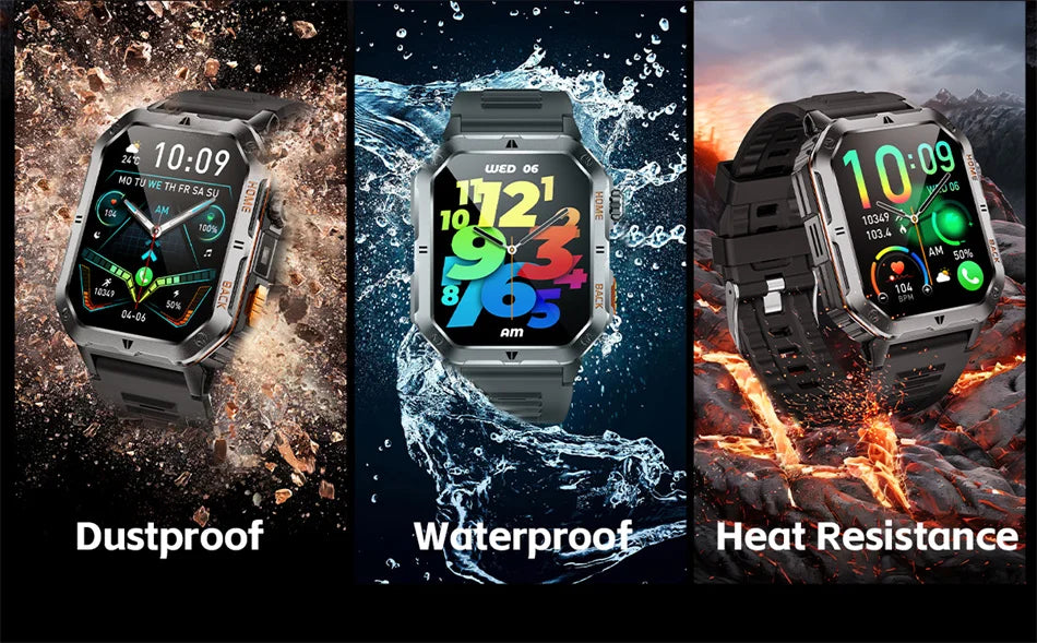 Smart Watch 2.01 Inch Screen Bluetooth Call 1000mAh Voice Assistant Watch Sport Fitness 3ATM Waterproof Smartwatch For Men 2025