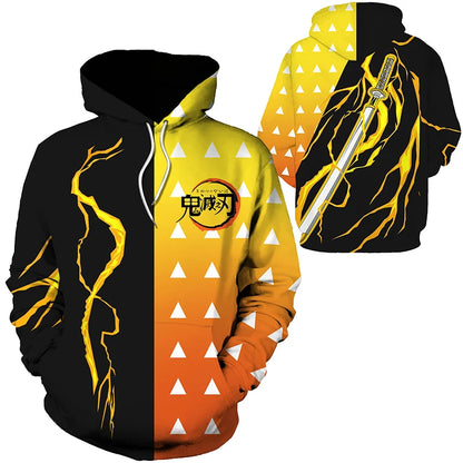 Anime Demon Slayer Kimetsu No Yaiba 3D Hoodies Men Fashion Long Sleeve Sweatshirts Women Casual Harajuku Streetwear Pullovers