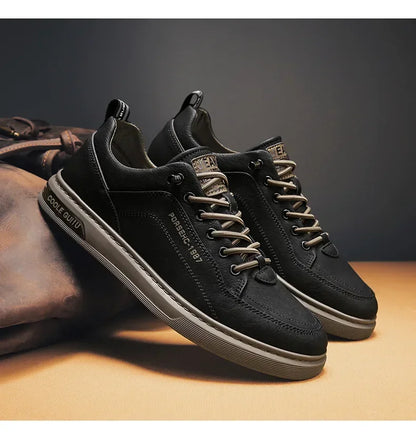 2025 New Trendy Versatile Cloth Shoes Men's Spring New Breathable White Shoes Men's Sports and Leisure Board Shoes Trendy Shoes