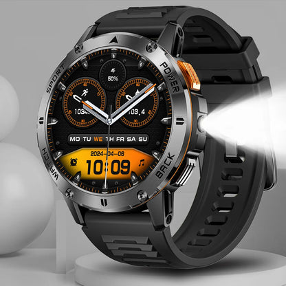 2025  Smart Watch Wireless Calling Weather Forecast Magnetic Charging Waterproof LED Flashlight Men smartwatch For Android IOS