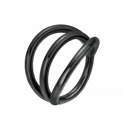 316L Surgical Steel Segment Tragus Helix Cartilage Earring Nose Ring Septum Clicker Conch Three Layers Nostril Piercing Jewelry