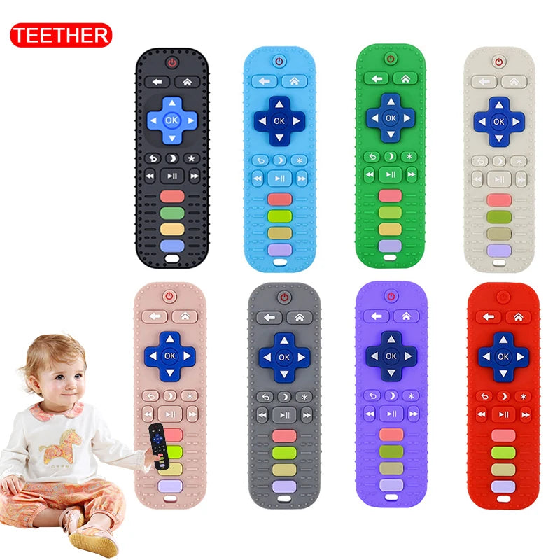 Baby Silicone Teether Toy TV Remote Control Shape Teething Chewing Toy soothing teething Pain Kids Teething Toy Baby Accessories