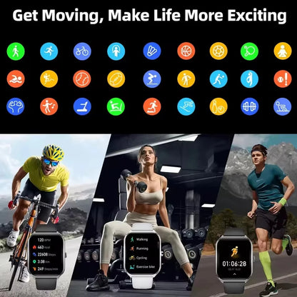 2025 new smart watch, 1.96-inch sports watch, IP67 waterproof, 110+ sports mode, fitness activity tracker, ultra-thin watch.