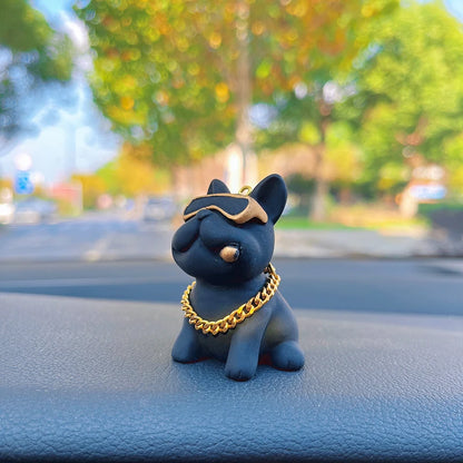 Wear-resistant Bulldog Car Ornaments Feel Comfortable Resin Material Car Dashboard Decoration Car Accessories Interior Decor