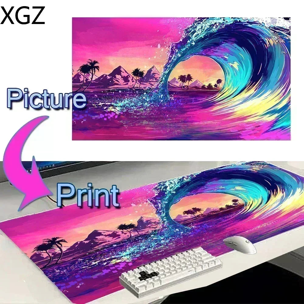 DIY custom image gaming mouse pad, large desk pad 90X40cm high-definition personalized anti slip washable home and office