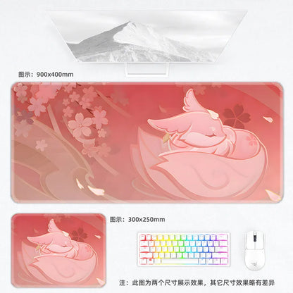 Genshin Impact Postcard Mouse Pad Large Custom Computer Keyboard Game Pads Home Office Desktop Mat