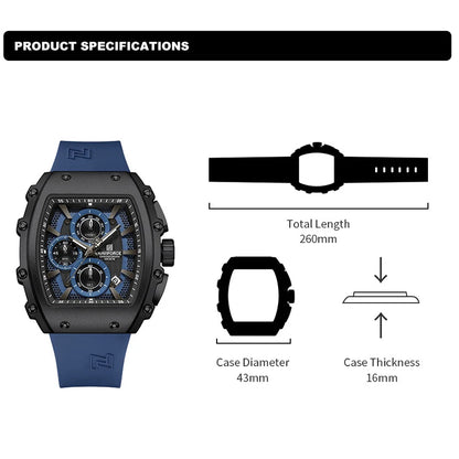 NAVIFORCE Fashionable 2025 Watches for Men Multifunctional 30M Waterproof Sports Quartz Silicone Strap Luxury Clock Reloj Hombre