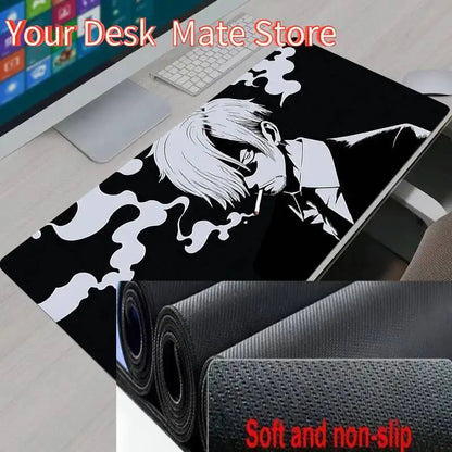 One Piece Sanji Gaming Mouse Pad Gamer Home Computer HD Mousepad XXL Keyboard Pad Carpet Non-Slip Office Mouse Mats