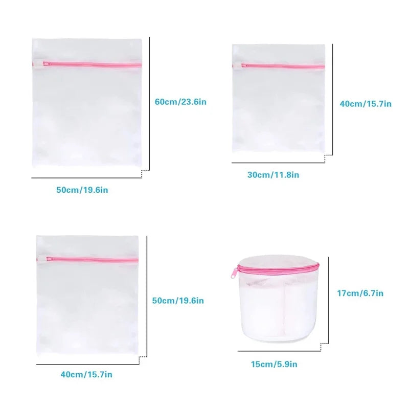 Laundry Bag Reusable Mesh Wash Bag with Non Rust Zipper Clothes Protection Net Washing Machine Universal