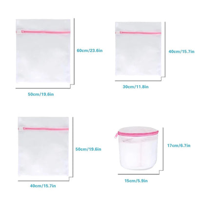 Laundry Bag Reusable Mesh Wash Bag with Non Rust Zipper Clothes Protection Net Washing Machine Universal