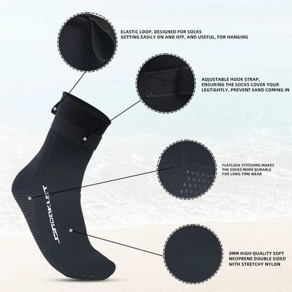 Men Women's 3MM Neoprene Diving Socks Warm Swimming Snorkeling Beach Volleyball Water Sports Boots High Cut Wetsuit Shoes