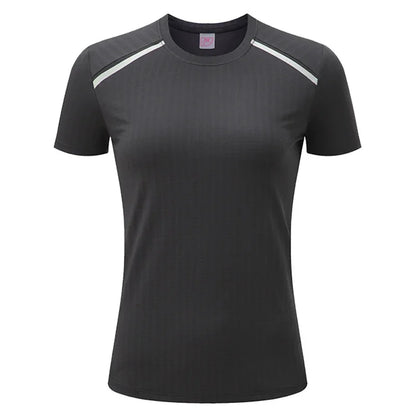 Women's Gym Jogging T-shirt Marathon Running Short Sleeve Tops Outdoor Ladies Sports Shirts Fitness Sweatshirt Yoga Dry Fit Tee