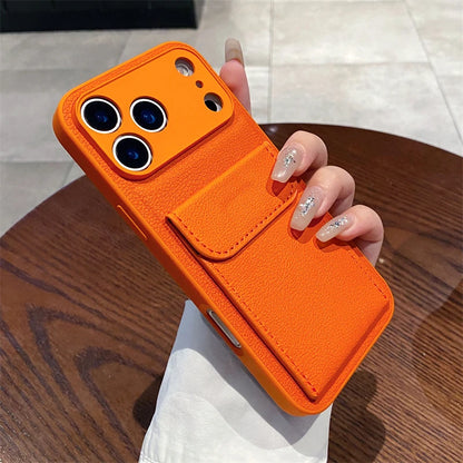 Card Slot Pocket Holder Wallet Case for iPhone 17 Air 16 E 15 14 12 13 Mini 11 Pro Max X XS XR 7 8 Plus Shockproof Leather Cover