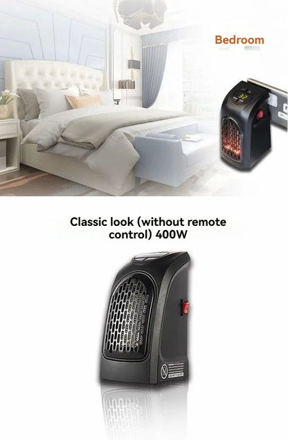 Portable Electric Heater, Wall Plug-In Room Heater, Mini Radiator Fan Warmer, Ideal Heating Appliance for Home