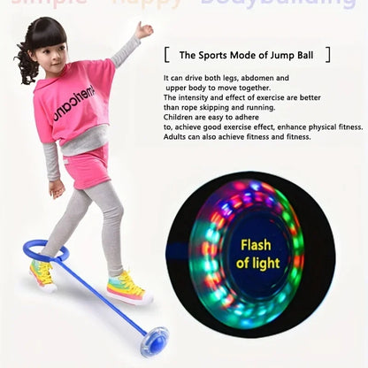 One Foot Flashing Skip Ball Jump Ropes Kids Glowing Bouncing Balls Sports Swing Ball Children Fitness Playing Child-parent Games