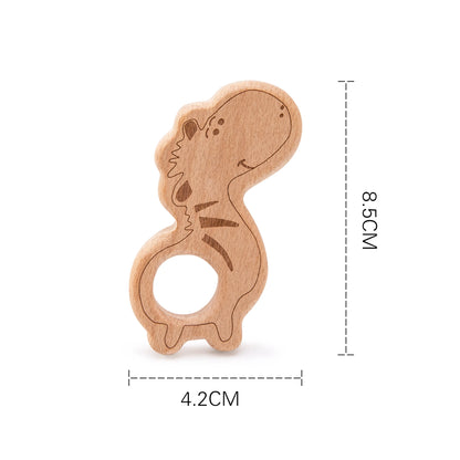 10pc Baby Wooden Teether Beech Bee Pacifier Teeth Pendant Wooden Baby Gym Toys Montessori Animals Baby Products Newborn Gift Kid