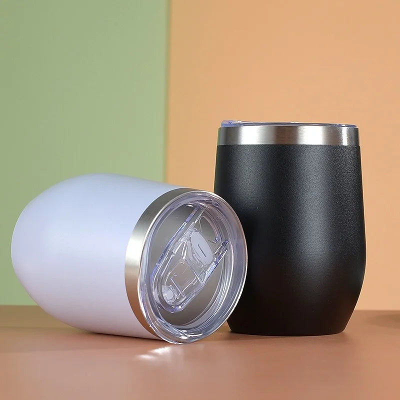 12oz Eggshell Cup Stainless Steel Thermos Bottle Portable Coffee Cups Water Bottle Travel Household Office School Drinking Tools