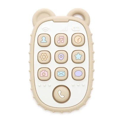 Baby Soft Silicone Phone Remote Control Teether Toy BPA Free Bear Shaped Nursing Teething Toys for Toddler Sensory Development