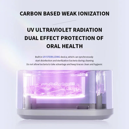 2026 New 48KHz Ultrasonic Cleaner UV Sterilization For Dentures Jewelry Glasses Home Use 99.9% Disinfection 5 Mins Fast Cleaning