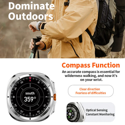 Smart Watch 8 Ultra New Color Matching GPS Compass Smartwatch Bluetooth call NFC IP68 Waterproof Health monitoring Reduction100%