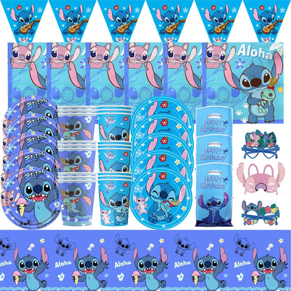 Stitch Party Supplies For Child Lilo And Stitch Birthday Party Decorations Balloons Banner Tablecloth Backdrop Tableware