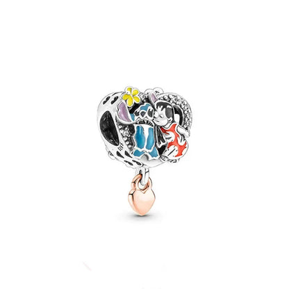 2025 New Disney Beautiful Princess Dress Bead Pendant 925 Silver Suitable for European Original Bracelet DIY Exquisite Jewelry