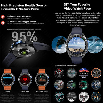HD Vision DT G1 Smart Watch Ultra-clear Display GPS Navigation 4GB Storage Offline Map Bluetooth call Sports Health Monitoring