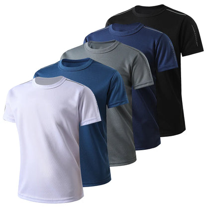 5/1 Piece Summer Boys And Teenagers Quick Drying Sports Short Sleeved T-shirt 130-175 Big Size Brother's Loose Casual Basic Top