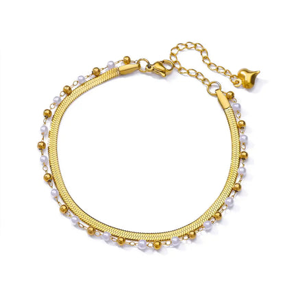 Zircon Cross Anklets For Women Gold Color Stainless Steel Cross Anklet Double Chain Summer Beach Party Jewelry Gift Accessories