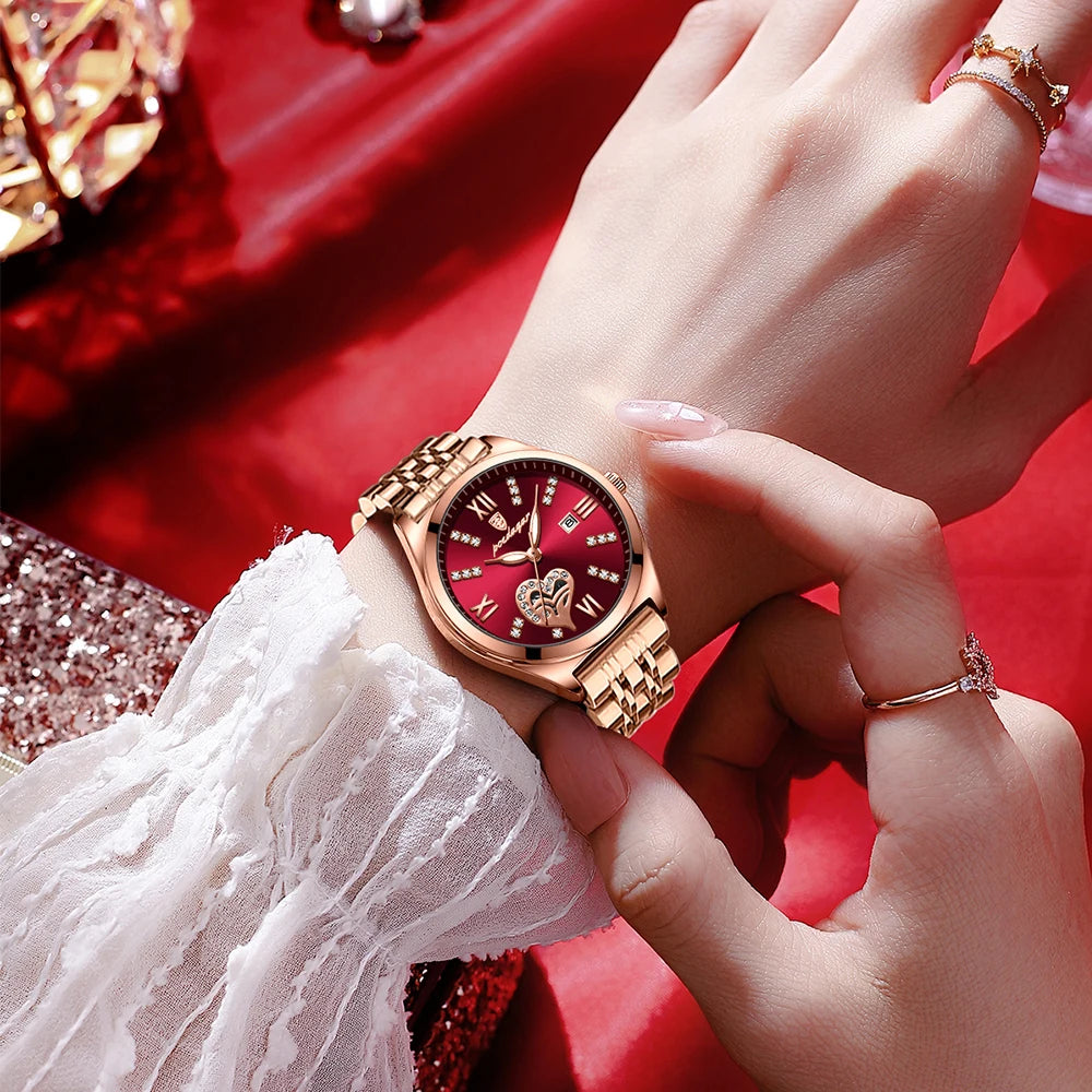 POEDAGAR Exquisite Luxury Watches For Women Waterproof Luminous Date Stainless Steel Casual Woman Wristwatch Quartz Ladies Watch