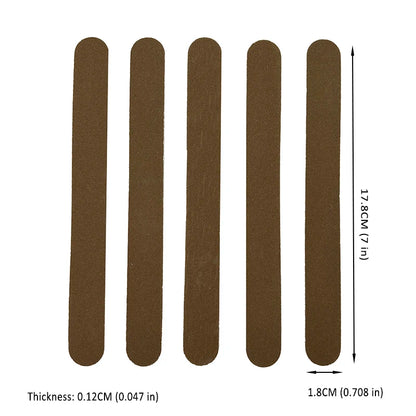 100PCS New Wood Nail Files Sandpaper Buffers Straight 18x2cm Disposable File Cuticle Remover Callus UV Gel Nail Care Tool