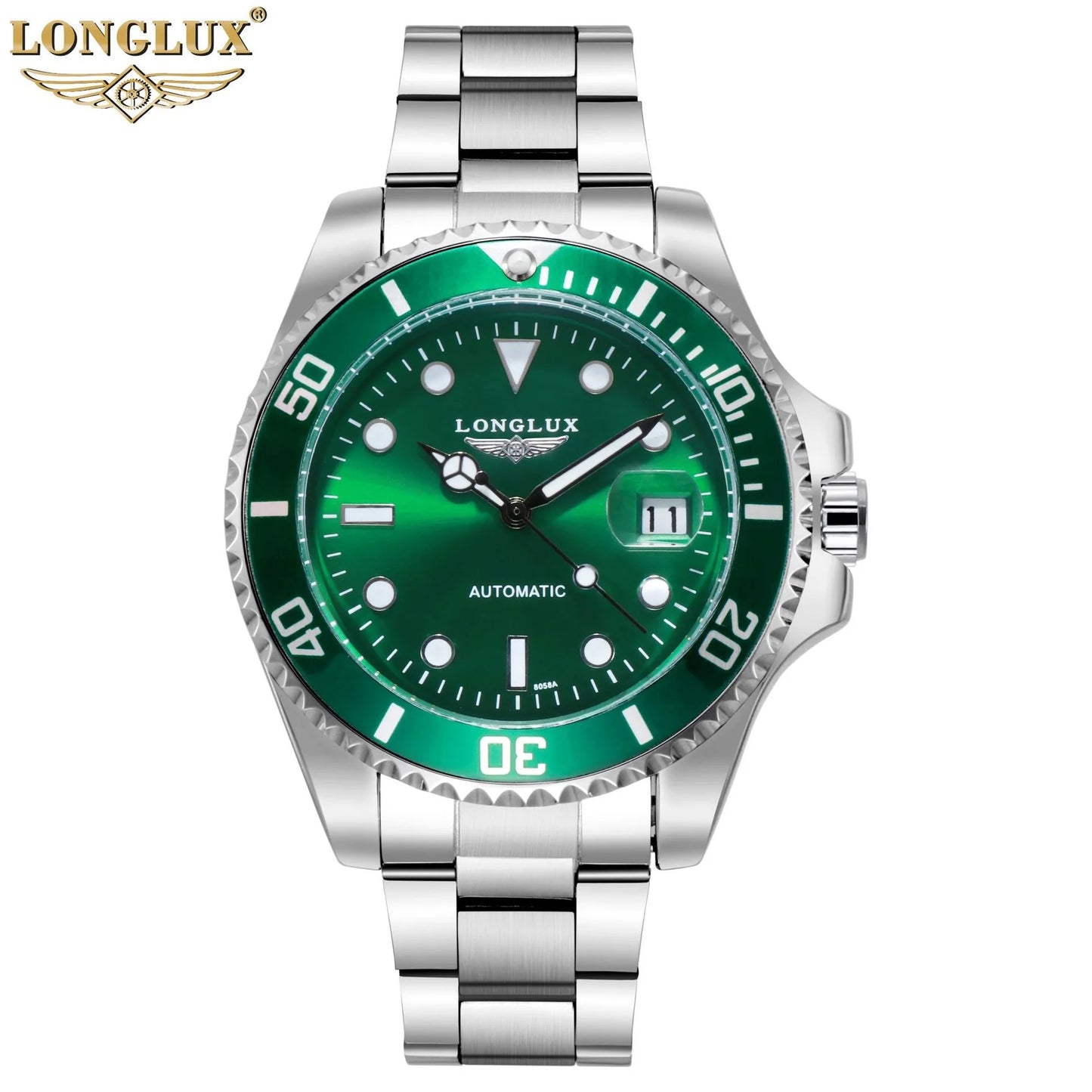Men automatic watch business waterproof mechanical watches luxury stainless steel day date mens watch man gift