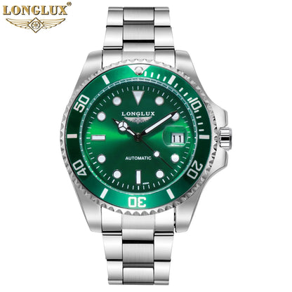 Men automatic watch business waterproof mechanical watches luxury stainless steel day date mens watch man gift