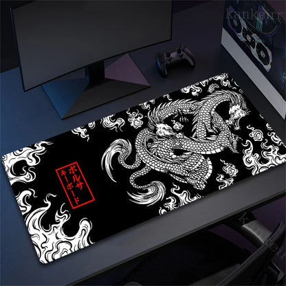 80x30cm Lock Edge Keyboard Pads Large Office Non-Slip Computer Mouse Pad Japanese Art Dragon Deskmat Gamer Custom Home Mousepad