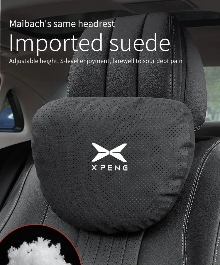 XPENG P5 P7 G3 G6 G9 X9 N5 F57 BETA Car Headrest Neck Support Seat Lumbar Cushion Breathable Soft Neck Pillow Auto Accessories