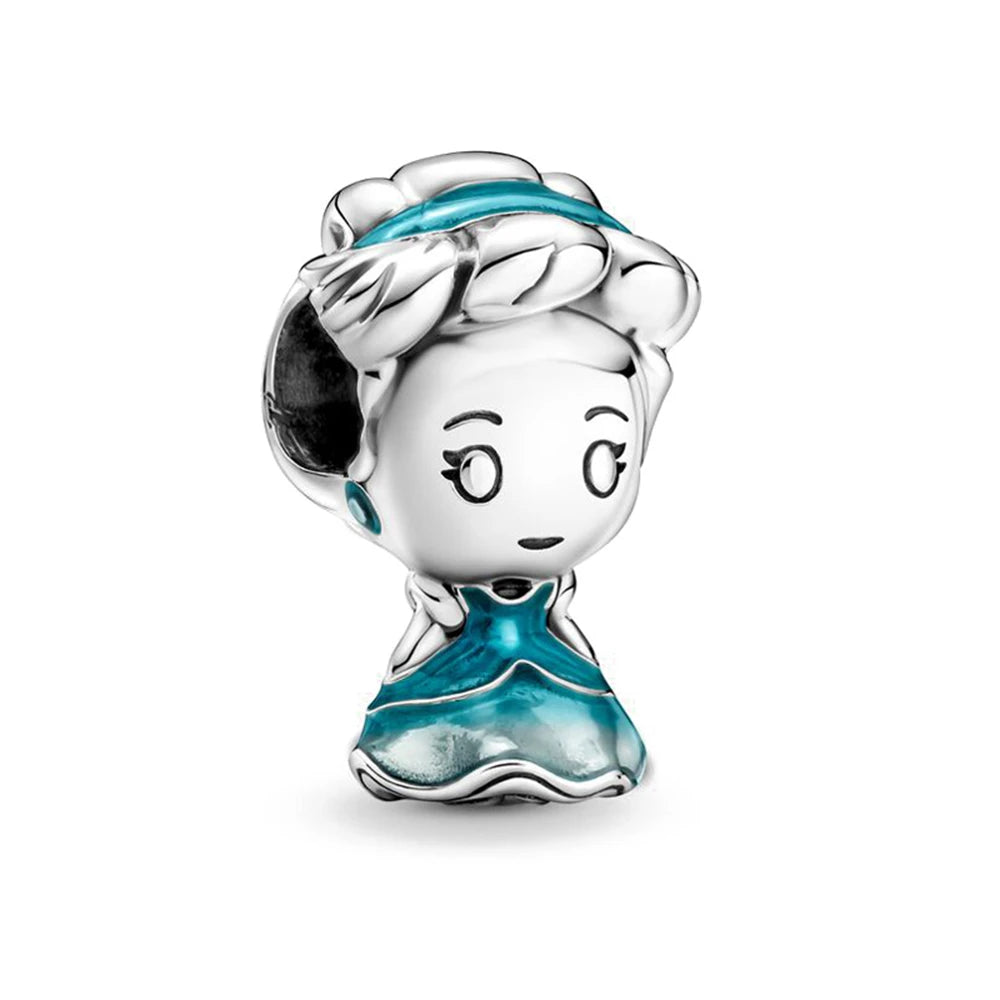 Hot Sell 925 Silver DIY Beads Jewelry Charms Bracelet Mickey Minnie Princess Christmas Stitch Robots Marvel Cute Miniso Disney