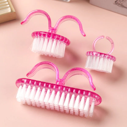 2/3pcs Plastic Nail Brushes Pink Soft Brush Nail Hand Scrubbing Cleaning Brush Dust Cleaner Nail Art Manicure Remover Tools