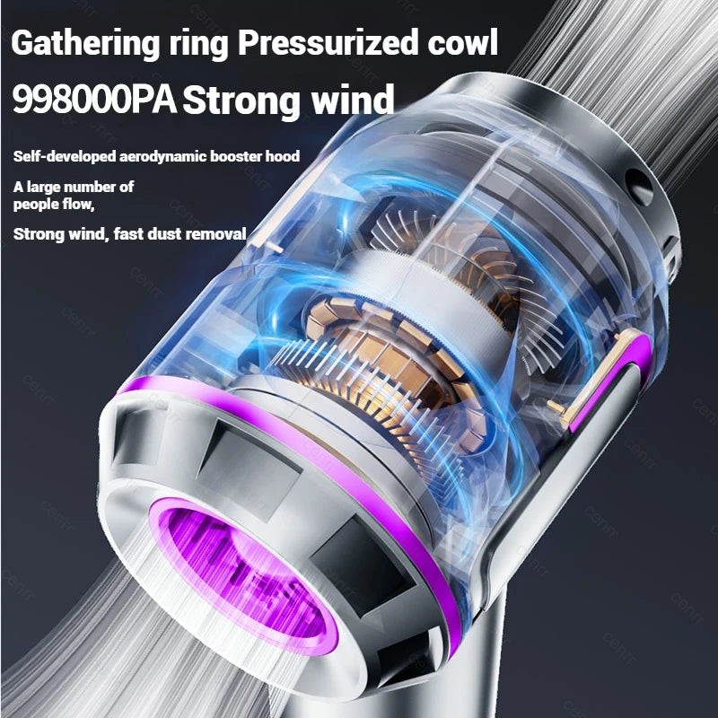 New Car Vacuum Cleaner 998000PA Mini Cordless Powerful for Home Handheld Blower Car Cleaner Portable Car Vacuum Cleaner
