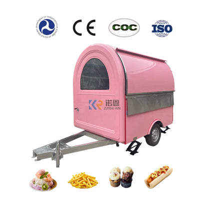 Mobile Food Truck Fast Food Trailer Hotdog Snack Trailer Bread Coffee Cart Kiosk Stand Solar Mobile Catering Cart